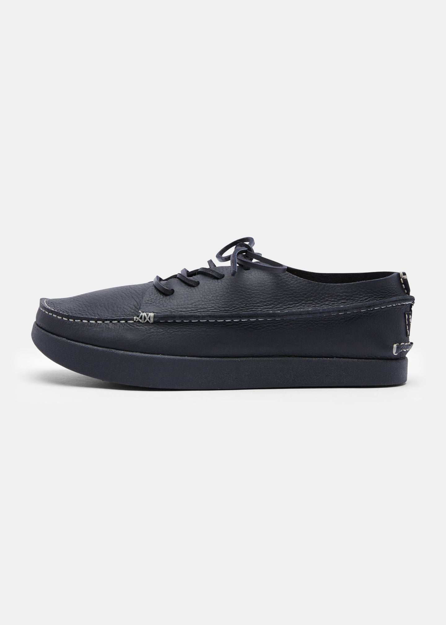 Finn II Leather Shoe On Negative Heel - Black Mono