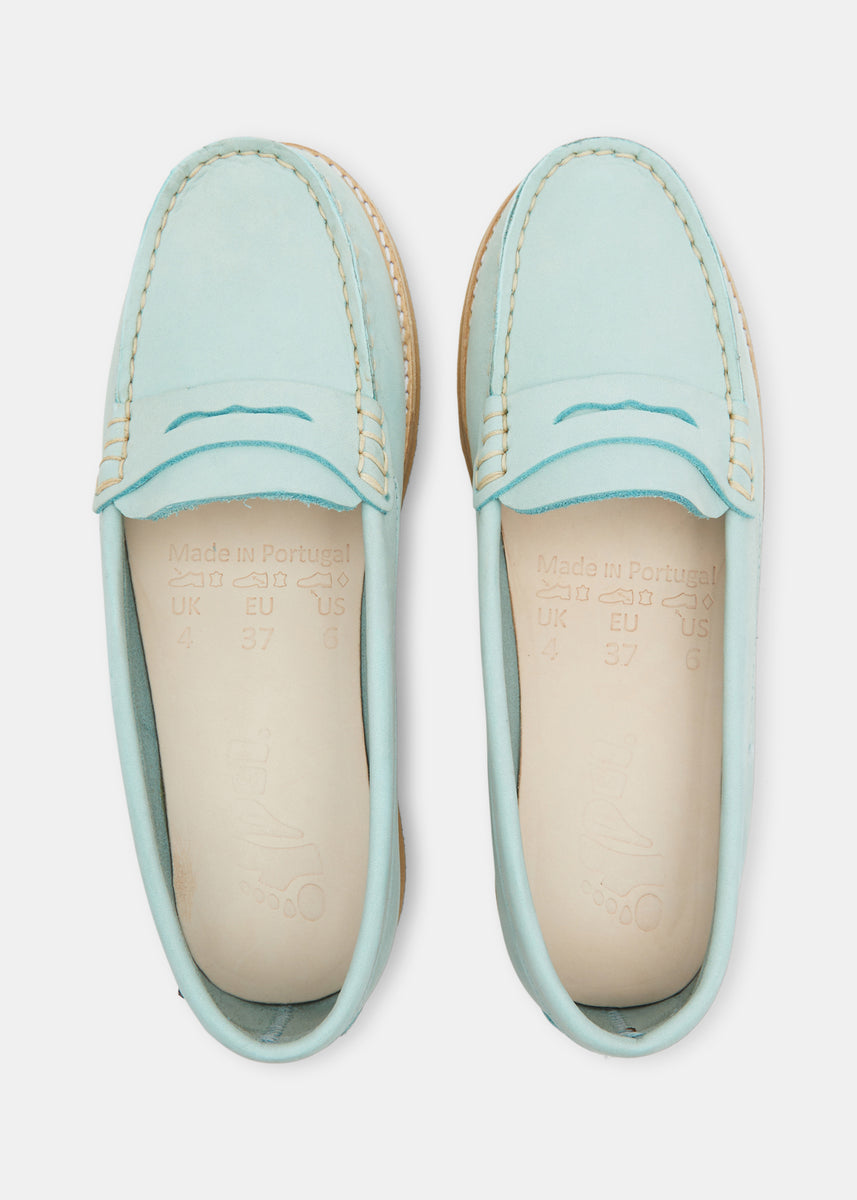 Rudy Womens Nubuck Loafer - Light Blue – Yogi Footwear